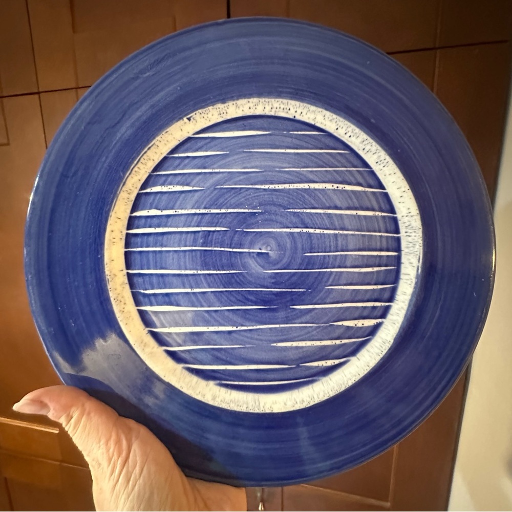 Flat blue plate